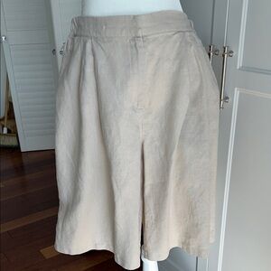 Naked Wardrobe Linen Culottes Trousers Wide Leg Bermuda Shorts